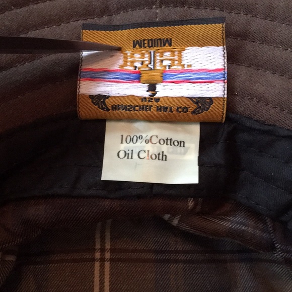 Henschel Hat Co 💯 cotton oil cloth all weather bucket hat rain cap vented USA - Picture 12 of 15